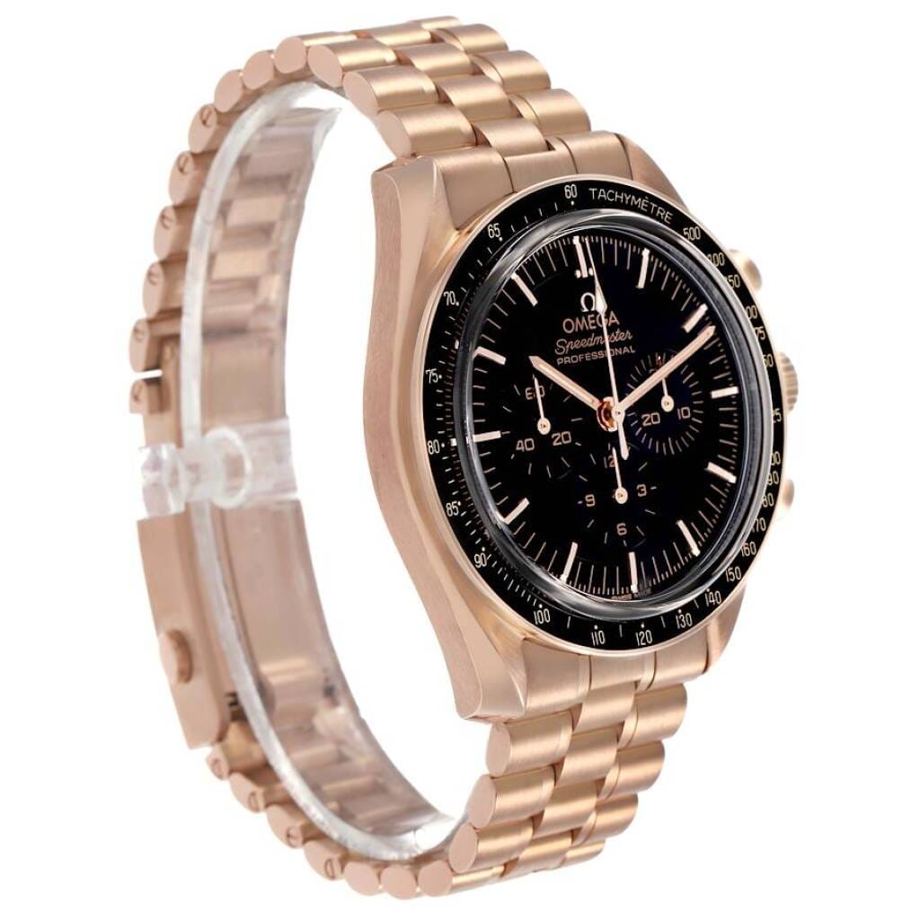 Speedmaster (Reference 310.60.42.50.01.001). A 42mm rose gold manual wind wristwatch with chronograph. 2021