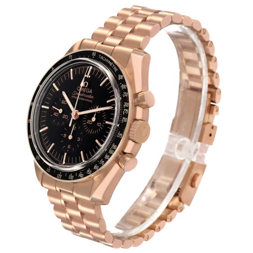 Speedmaster (Reference 310.60.42.50.01.001). A 42mm rose gold manual wind wristwatch with chronograph. 2021