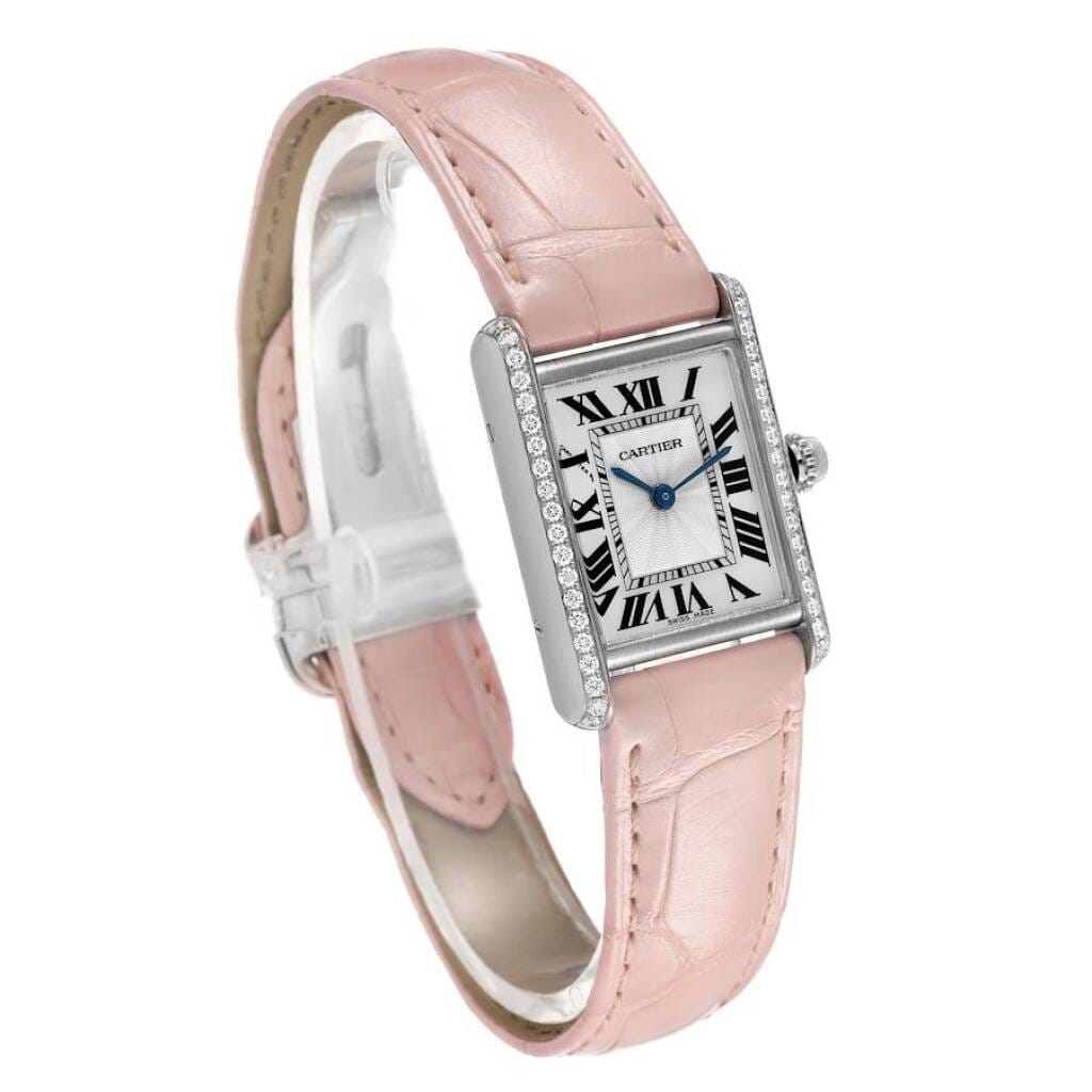 Tank Louis (Reference WJTA0011). A 29.5mm white gold diamond-set manual wind wristwatch. 2017