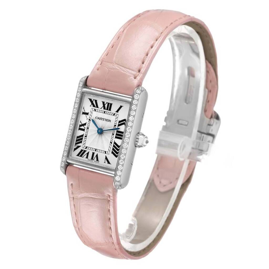 Tank Louis (Reference WJTA0011). A 29.5mm white gold diamond-set manual wind wristwatch. 2017