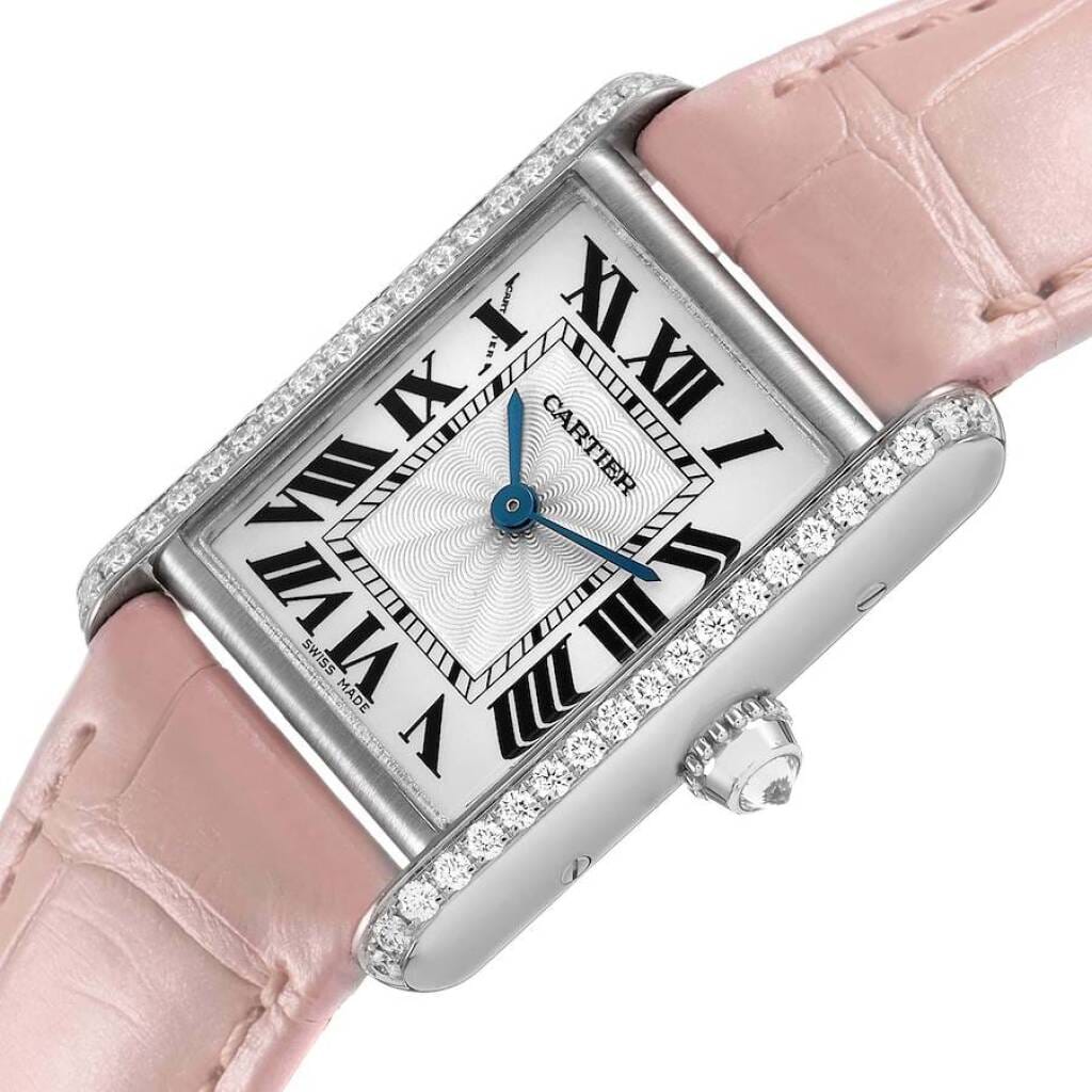 Tank Louis (Reference WJTA0011). A 29.5mm white gold diamond-set manual wind wristwatch. 2017
