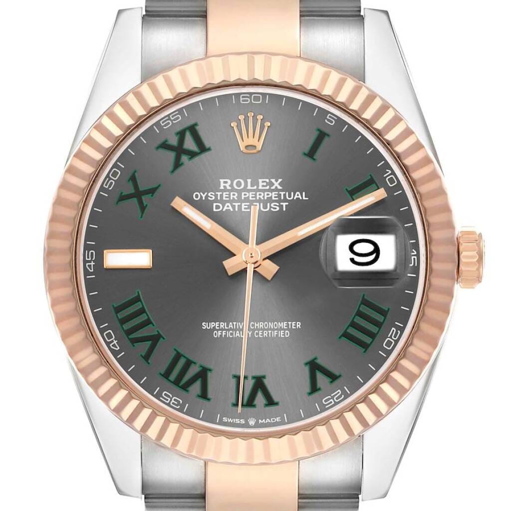 Datejust 'Wimbledon' (Reference 126331). A 41mm rose gold stainless automatic wristwatch with date. 2021