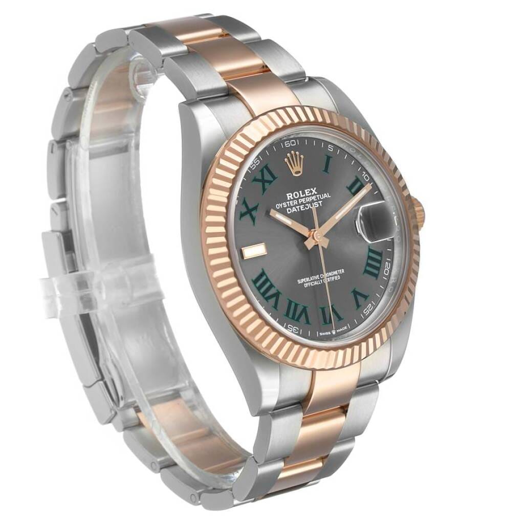 Datejust 'Wimbledon' (Reference 126331). A 41mm rose gold stainless automatic wristwatch with date. 2021