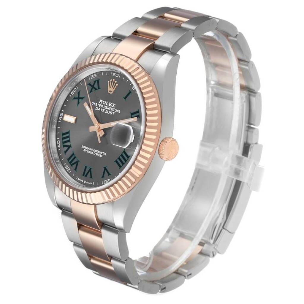 Datejust 'Wimbledon' (Reference 126331). A 41mm rose gold stainless automatic wristwatch with date. 2021