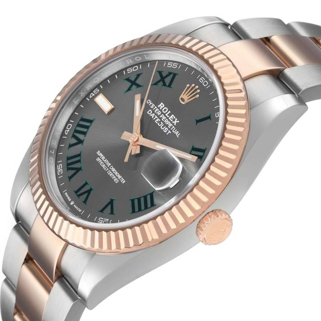 Datejust 'Wimbledon' (Reference 126331). A 41mm rose gold stainless automatic wristwatch with date. 2021