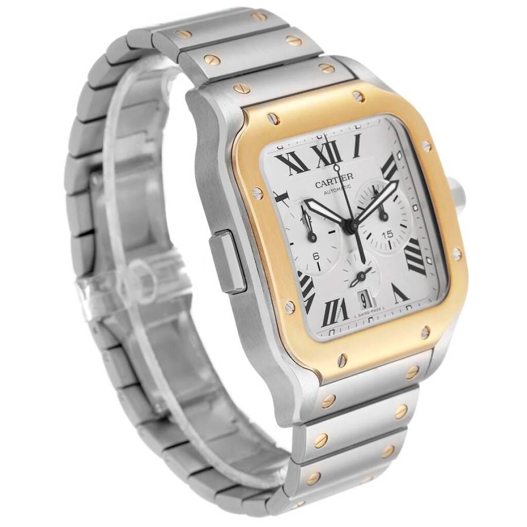 Santos XL (Reference W2SA0008). A 51.3mm yellow gold stainless steel automatic wristwatch with date and chronograph. 2019