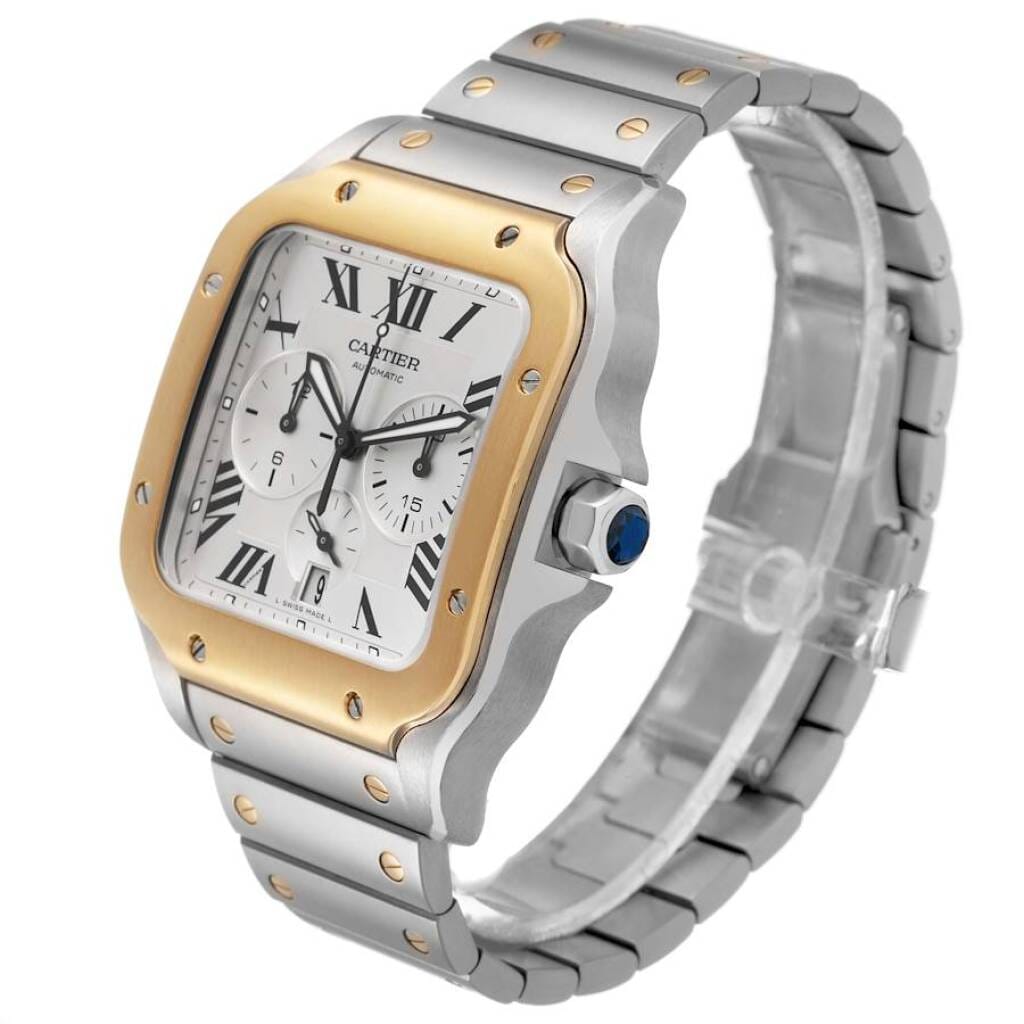Santos XL (Reference W2SA0008). A 51.3mm yellow gold stainless steel automatic wristwatch with date and chronograph. 2019