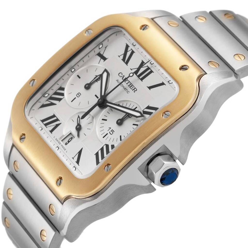 Santos XL (Reference W2SA0008). A 51.3mm yellow gold stainless steel automatic wristwatch with date and chronograph. 2019