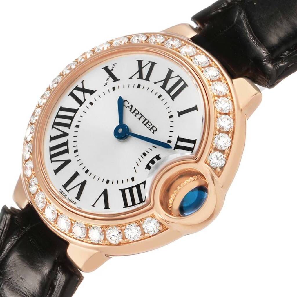 Ballon Bleu (Reference WE900251). A 28mm rose gold diamond-set quartz wristwatch.