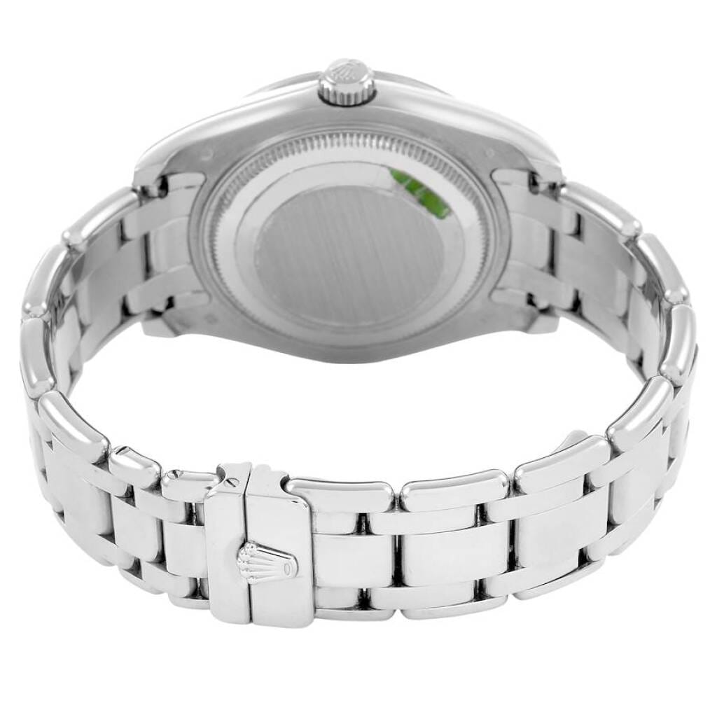 Pearlmaster Datejust (Reference 81299). A 34mm white gold diamond-set automatic wristwatch with date. 2014