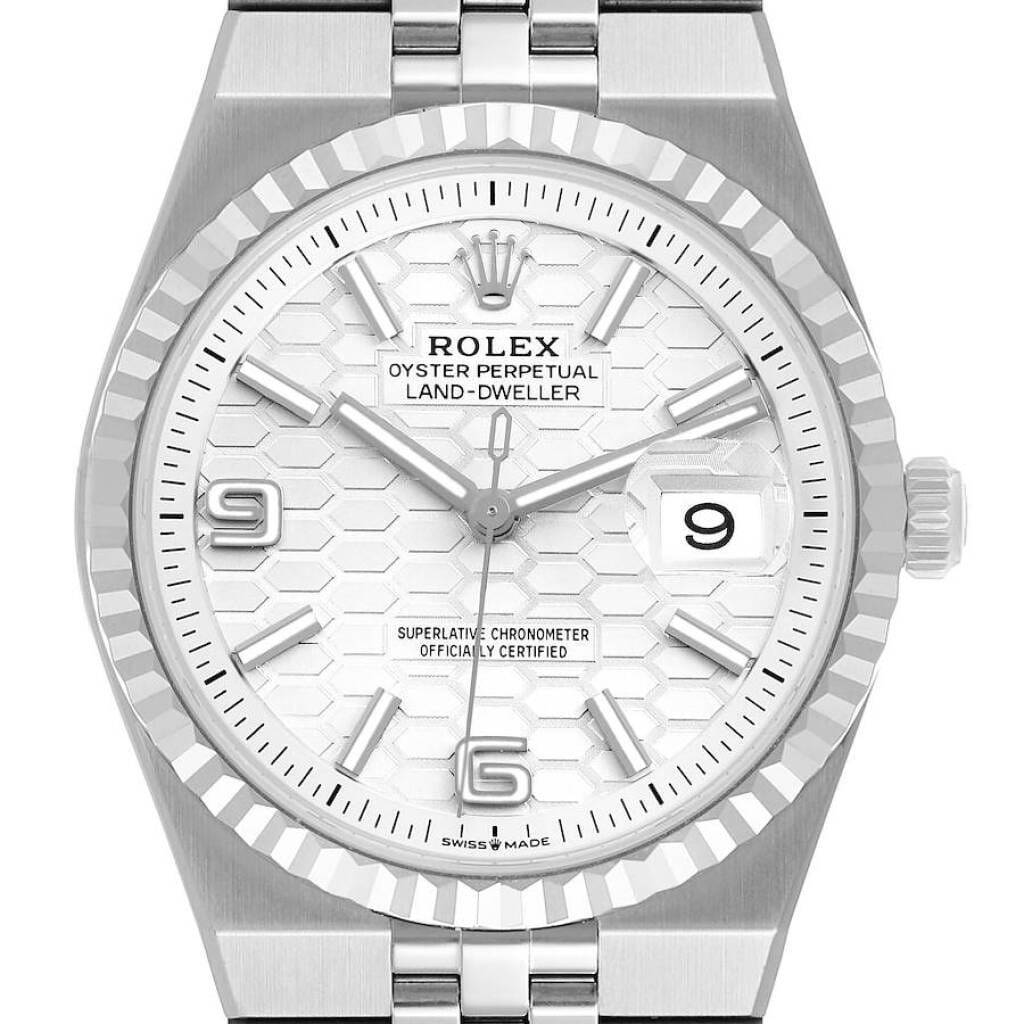 Land-Dweller (Reference 127234). A 36mm unworn white gold stainless steel automatic wristwatch with date. 2026