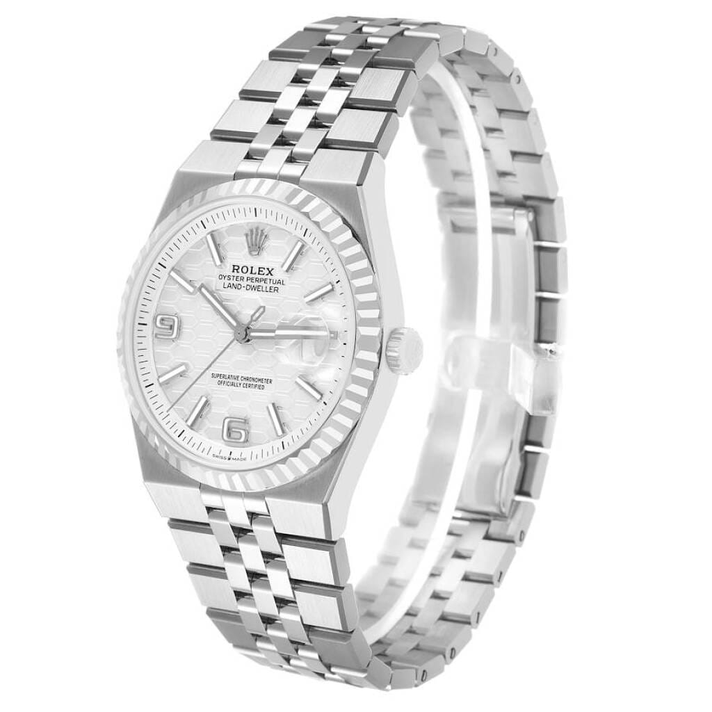 Land-Dweller (Reference 127234). A 36mm unworn white gold stainless steel automatic wristwatch with date. 2026