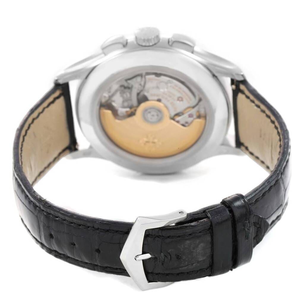 Complications (Reference 5905P-010). A 40mm platinum automatic wristwatch with flyback chronograph and annual calendar. 2017