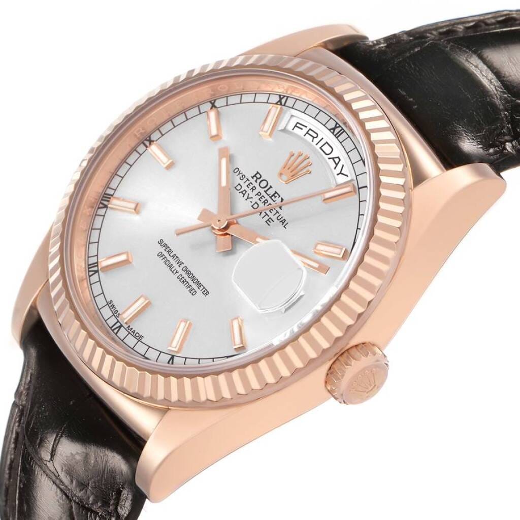 President Day-Date (Reference 118135). A 36mm rose gold automatic wristwatch with date and day. 2015