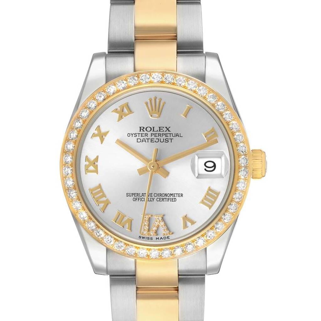 Datejust (Reference 178383). A 31mm yellow gold stainless steel diamond-set automatic wristwatch with date. 2011