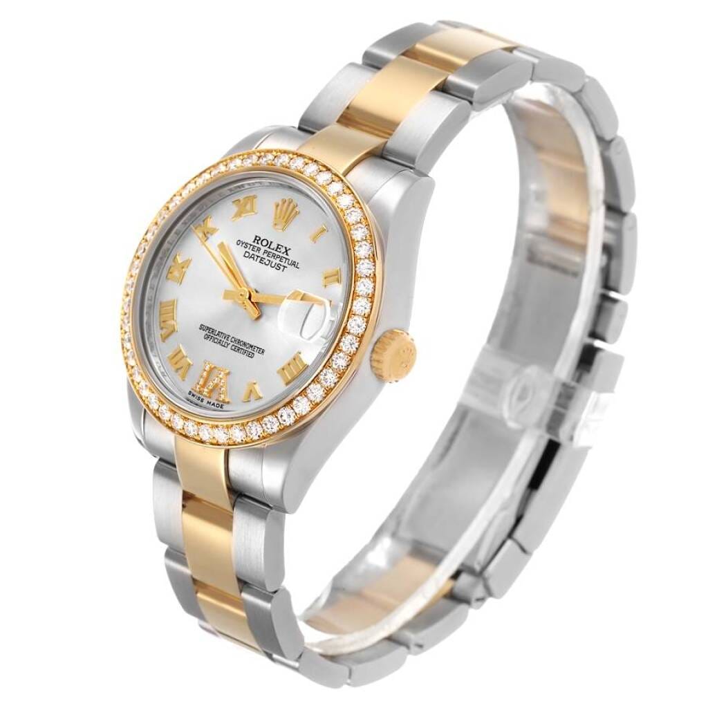 Datejust (Reference 178383). A 31mm yellow gold stainless steel diamond-set automatic wristwatch with date. 2011