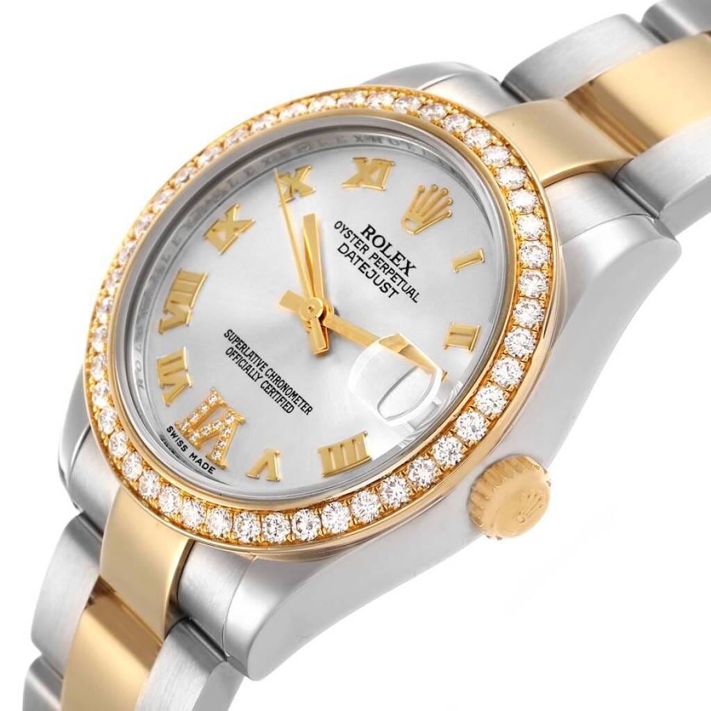 Datejust (Reference 178383). A 31mm yellow gold stainless steel diamond-set automatic wristwatch with date. 2011
