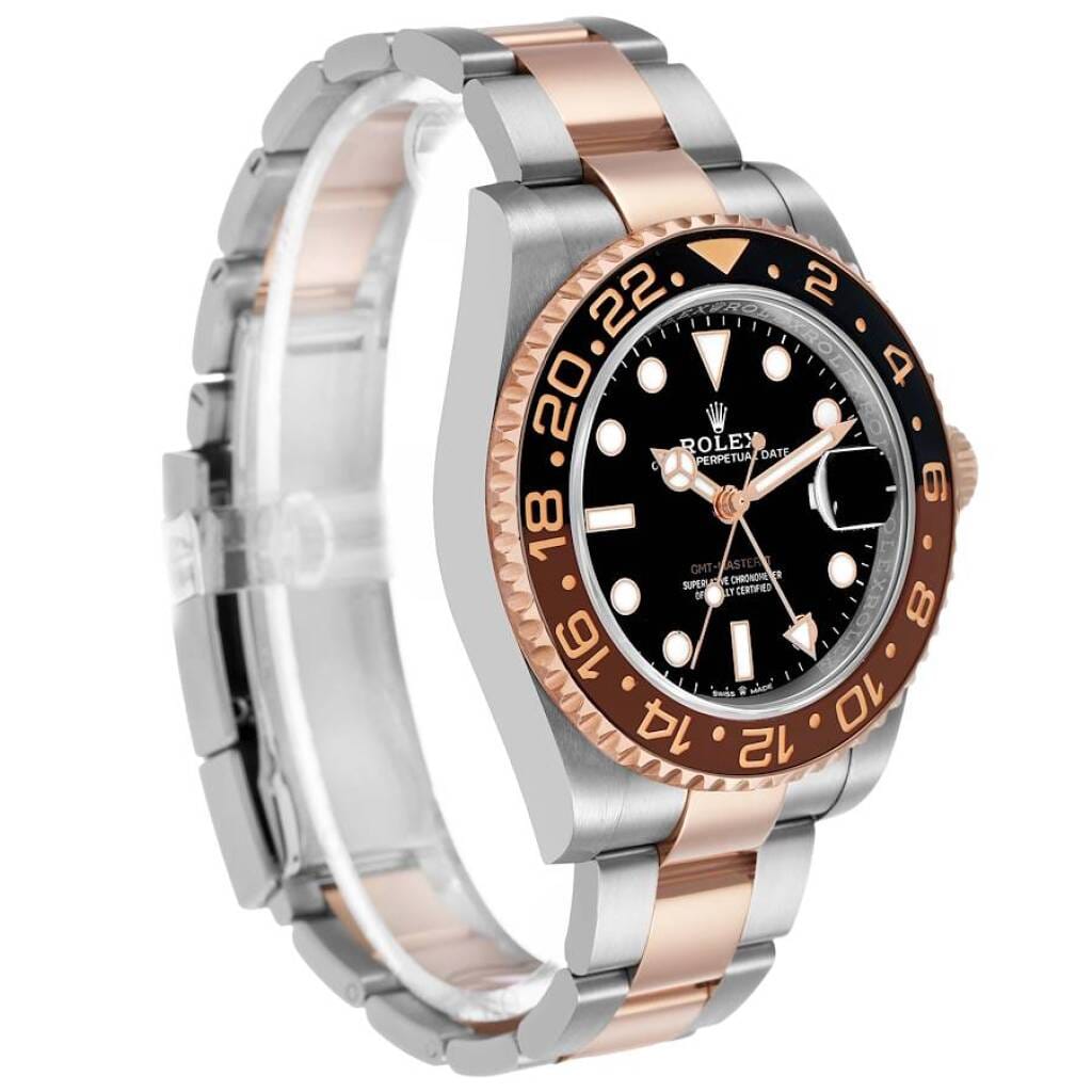 GMT-Master II 'Root Beer' (Reference 126711CHNR). A 40mm rose gold stainless steel automatic wristwatch with date and dual time. 2023