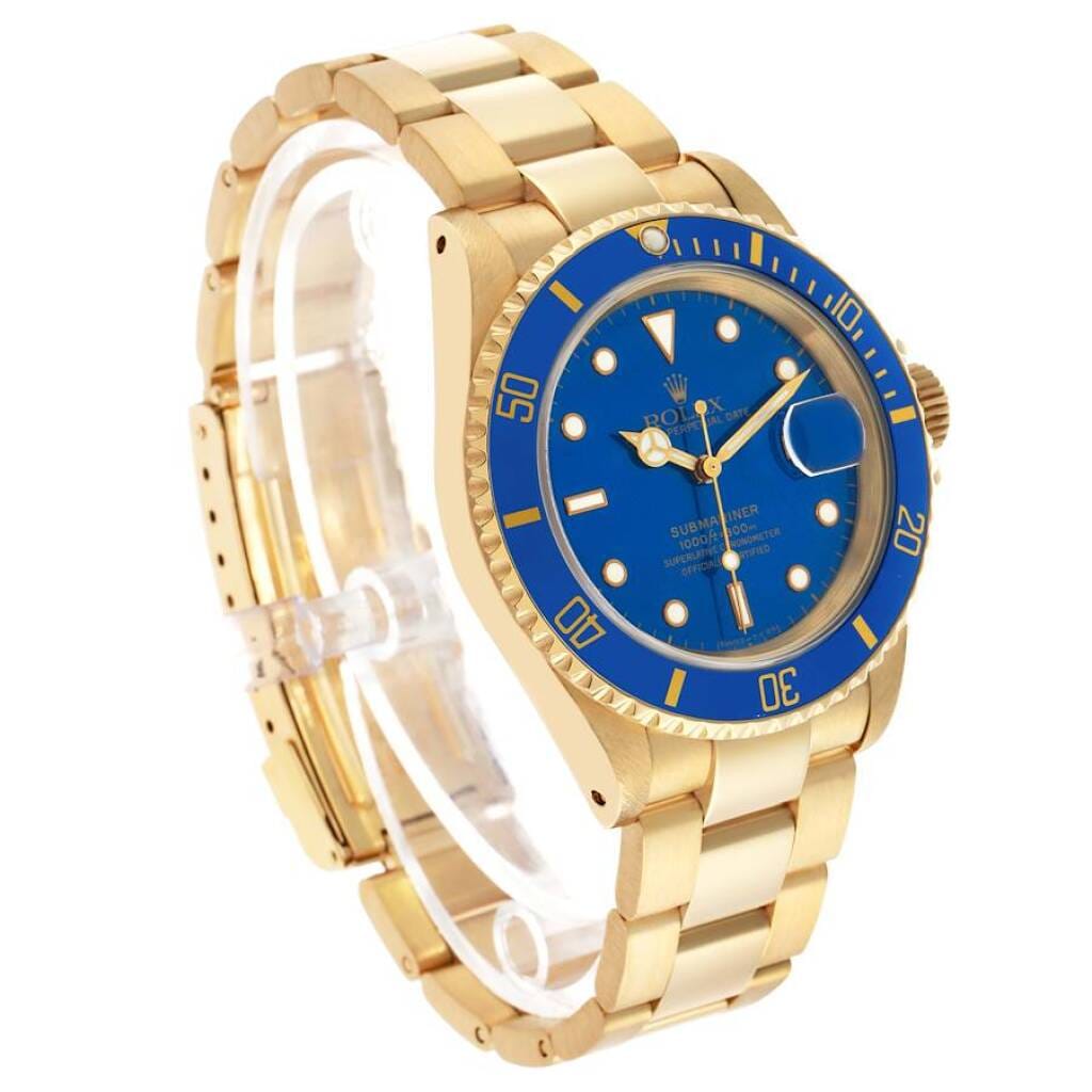 Submariner (Reference 16618). A 40mm yellow gold automatic wristwatch with date. 1993-1994