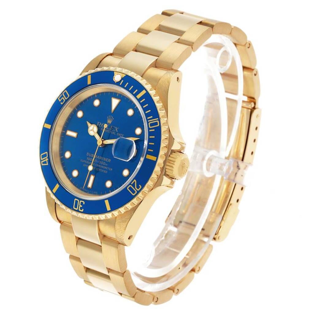 Submariner (Reference 16618). A 40mm yellow gold automatic wristwatch with date. 1993-1994