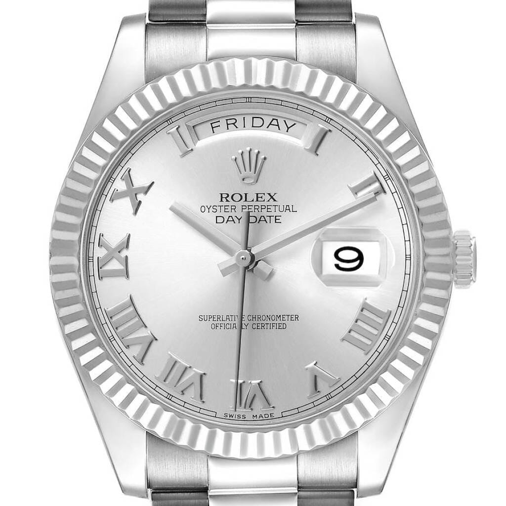 President Day-Date (Reference 218239). A 41mm white gold automatic wristwatch with date and day. 2008