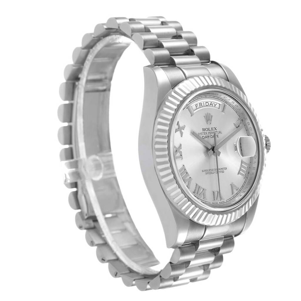 President Day-Date (Reference 218239). A 41mm white gold automatic wristwatch with date and day. 2008