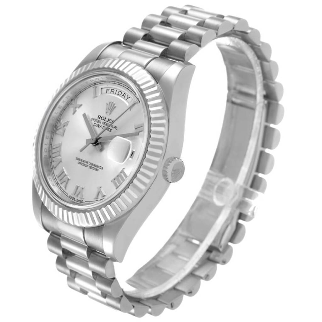 President Day-Date (Reference 218239). A 41mm white gold automatic wristwatch with date and day. 2008