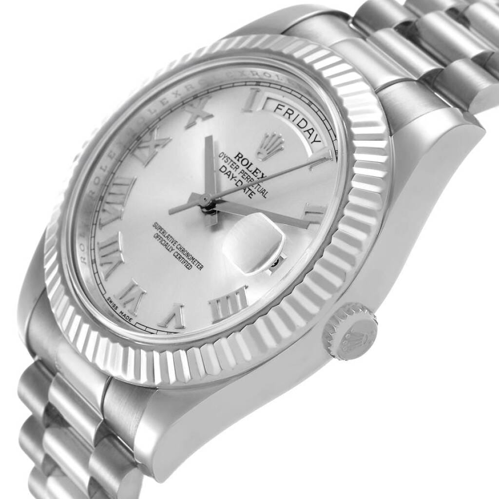 President Day-Date (Reference 218239). A 41mm white gold automatic wristwatch with date and day. 2008
