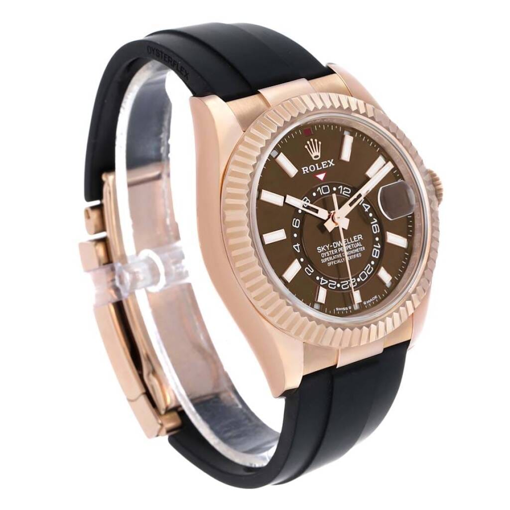 Sky-Dweller (Reference 336235). A 42mm rose gold automatic wristwatch with date and dual time. 2024