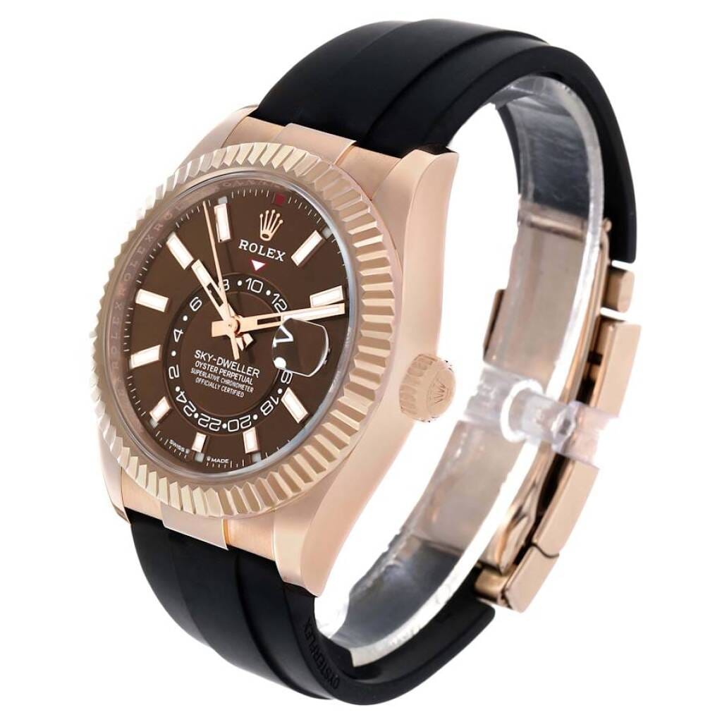 Sky-Dweller (Reference 336235). A 42mm rose gold automatic wristwatch with date and dual time. 2024