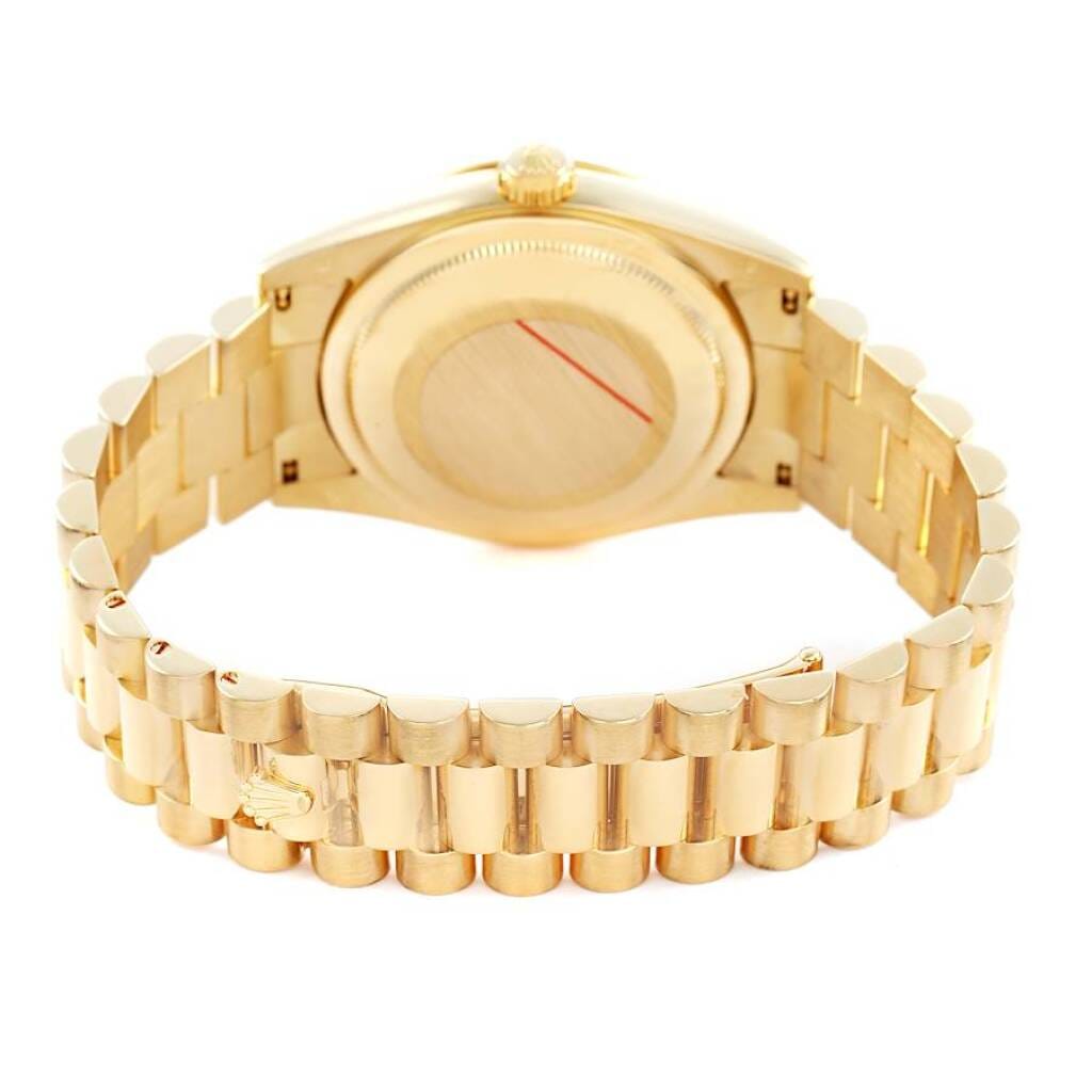 President Day-Date (Reference 118238). A 36mm yellow gold diamond-set automatic wristwatch with date and day. 2008