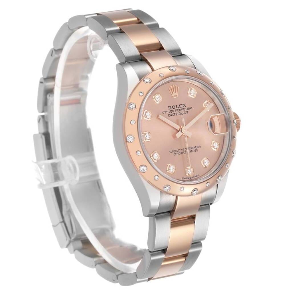Datejust (Reference 278341RBR). A 31mm rose gold stainless steel diamond-set automatic wristwatch with date. 2021