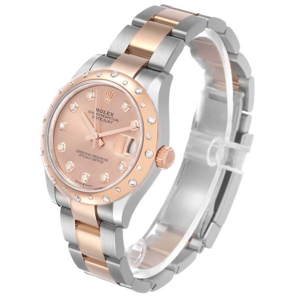 Datejust (Reference 278341RBR). A 31mm rose gold stainless steel diamond-set automatic wristwatch with date. 2021