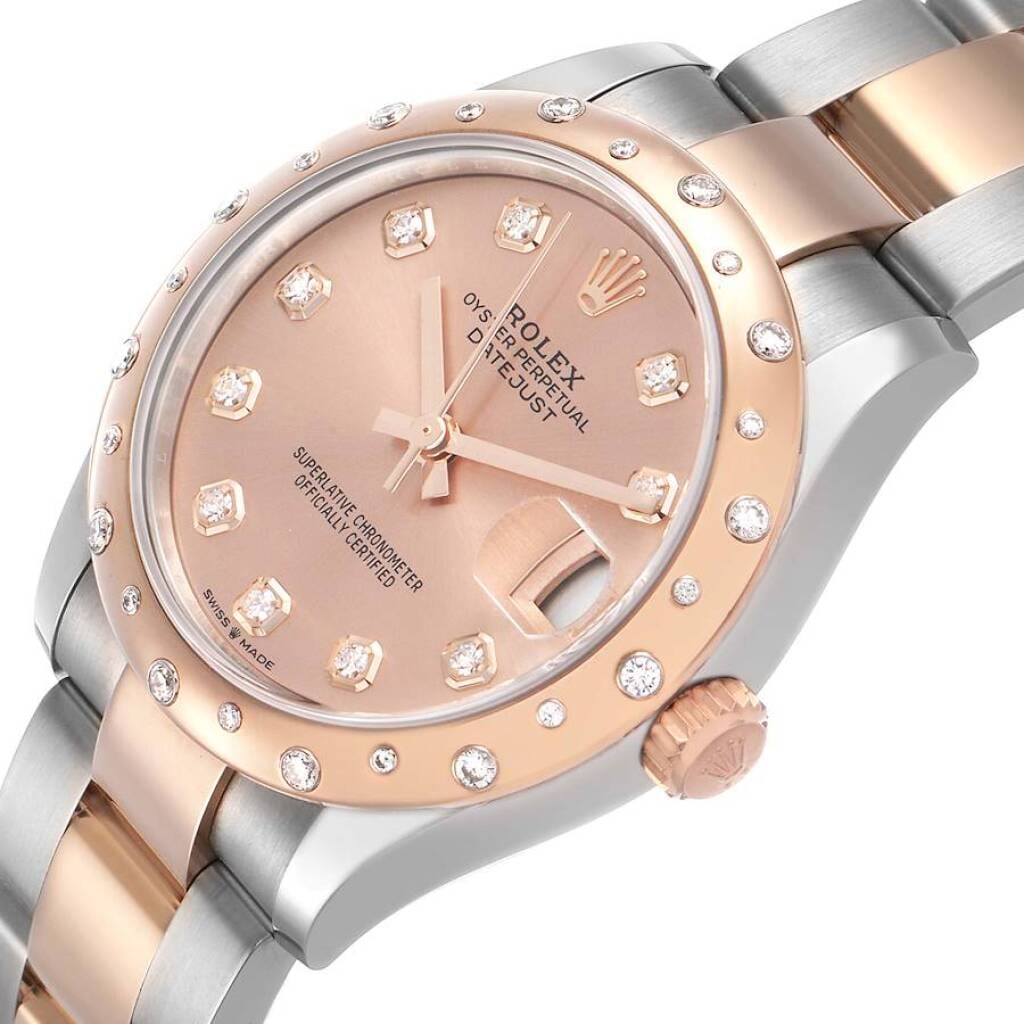 Datejust (Reference 278341RBR). A 31mm rose gold stainless steel diamond-set automatic wristwatch with date. 2021