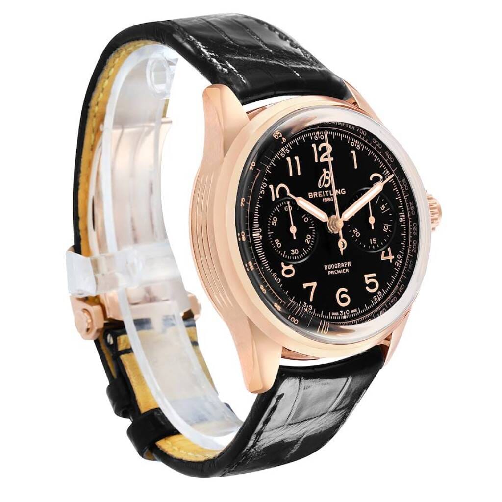 Premier B15 Duograph (Reference RB1510251B1P1). A 42mm rose gold manual wind wristwatch with split second chronograph.