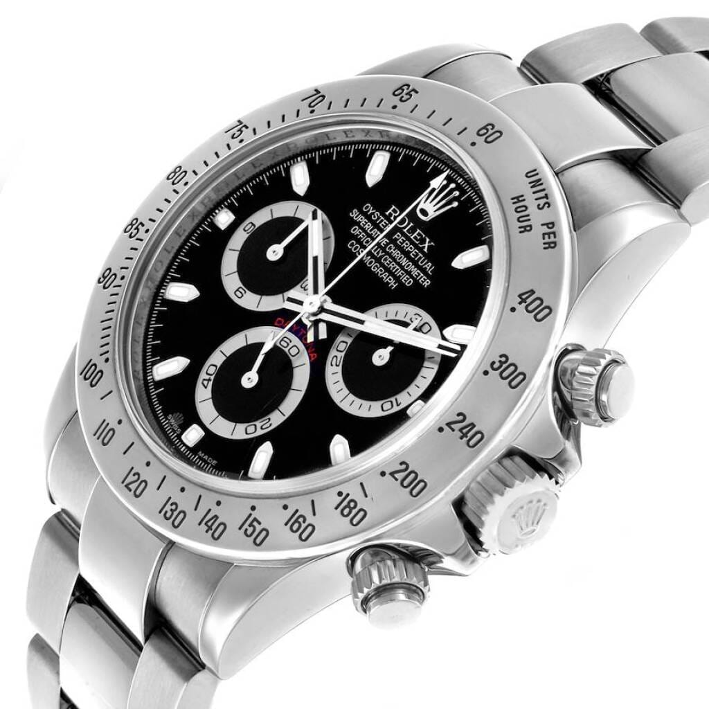 Cosmograph Daytona (Reference 116520). A 40mm stainless steel automatic wristwatch with chronograph. 2007-2008