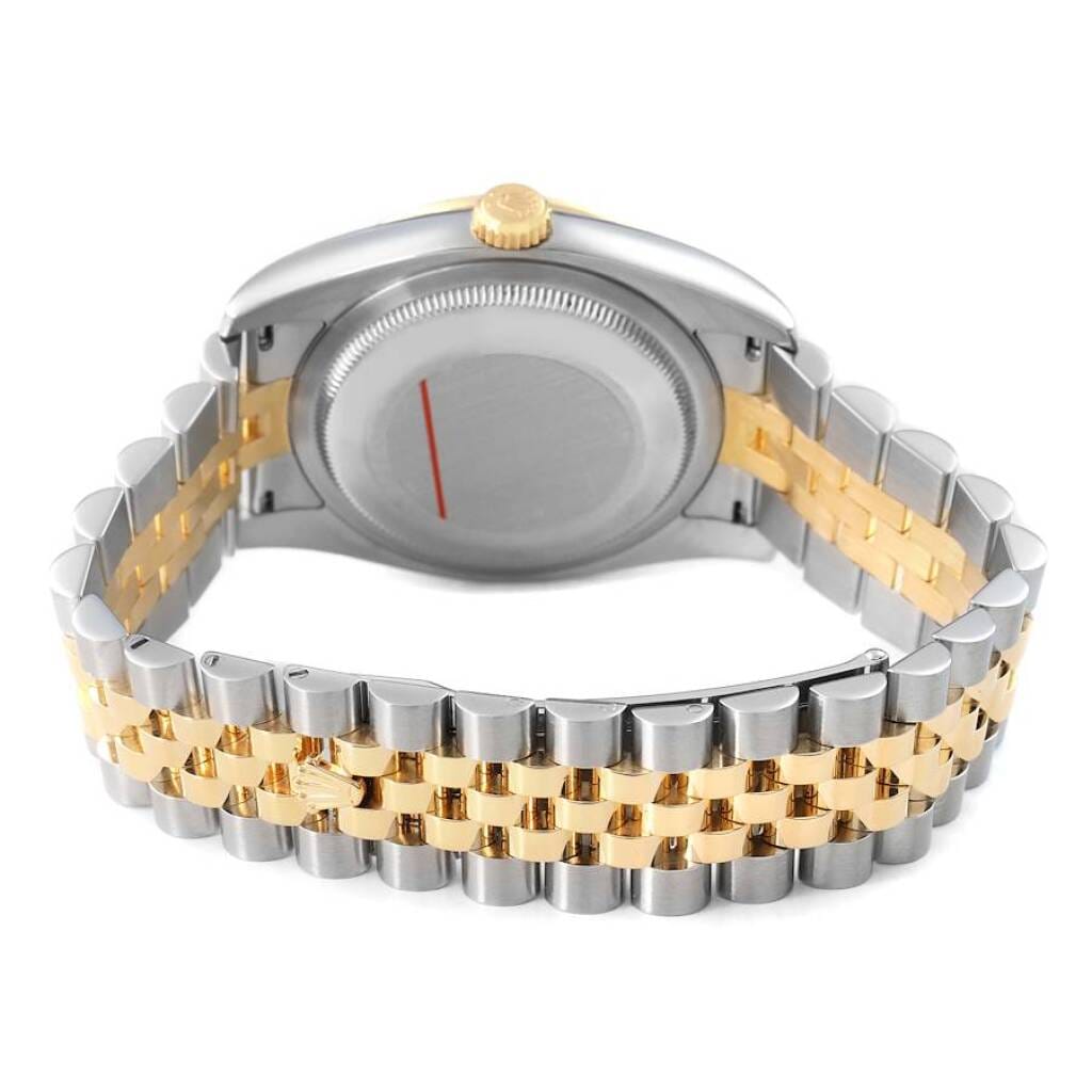 Datejust (Reference 116243). A 36mm yellow gold stainless steel diamond-set automatic wristwatch with date.