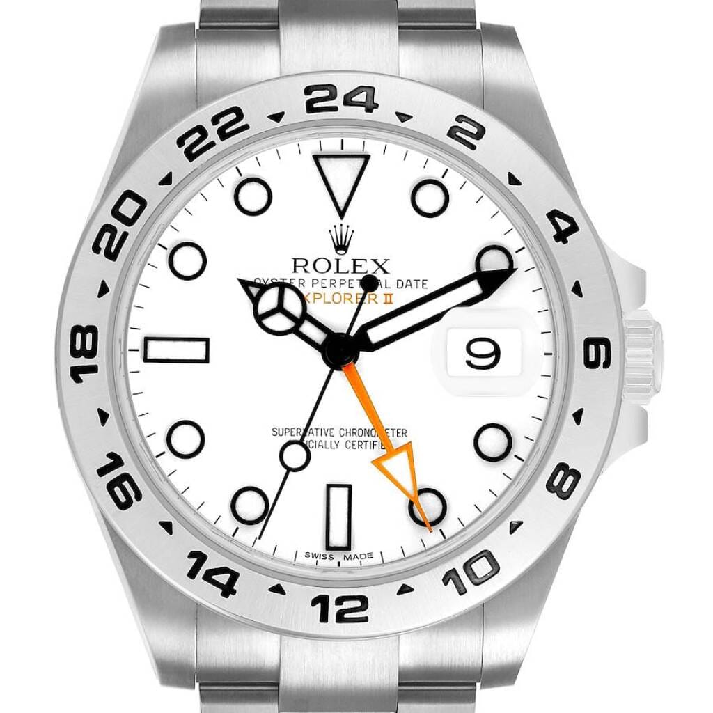 Explorer II 'Polar' (Reference 216570). A 42mm stainless steel automatic wristwatch with date and dual time. 2012
