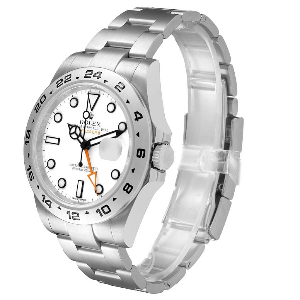 Explorer II 'Polar' (Reference 216570). A 42mm stainless steel automatic wristwatch with date and dual time. 2012