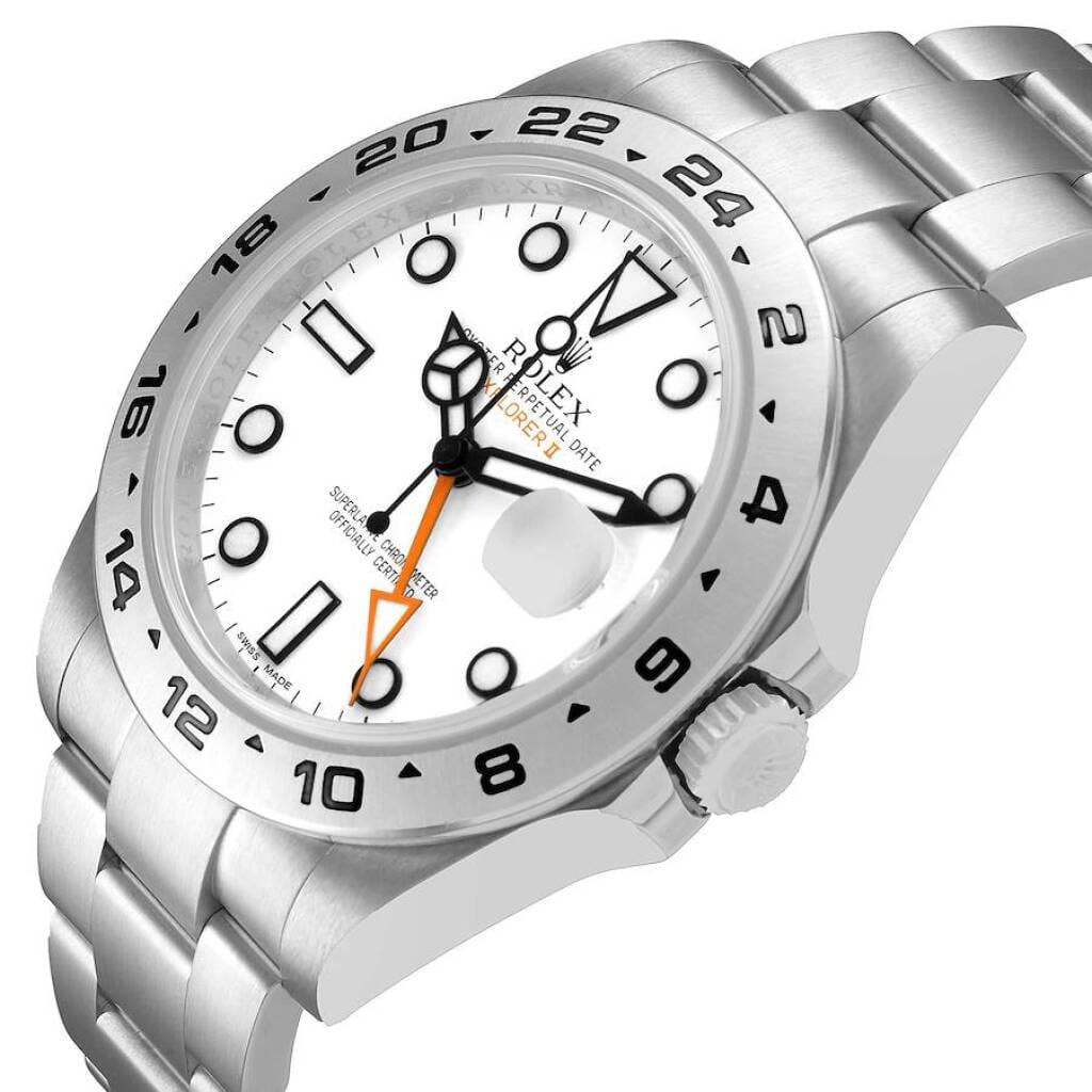 Explorer II 'Polar' (Reference 216570). A 42mm stainless steel automatic wristwatch with date and dual time. 2012