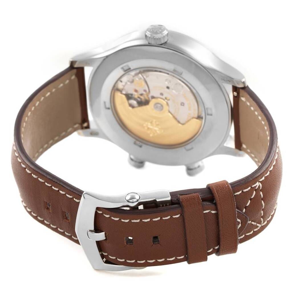 Calatrava Pilot Travel Time (Reference 5524G-001). A 42mm white gold automatic wristwatch with date, dual time, and day/night indicator. 2018