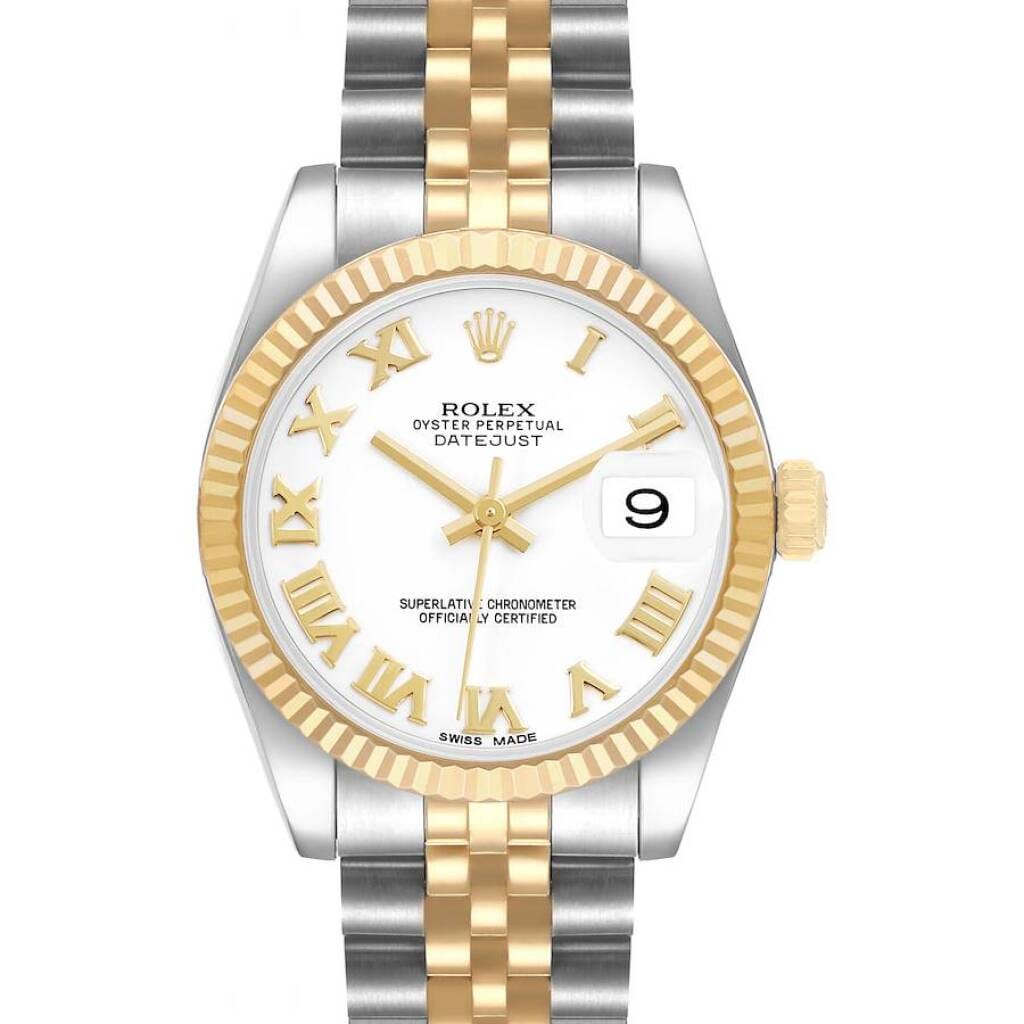 Datejust (Reference 178273). A 31mm yellow gold stainless steel automatic wristwatch with date.