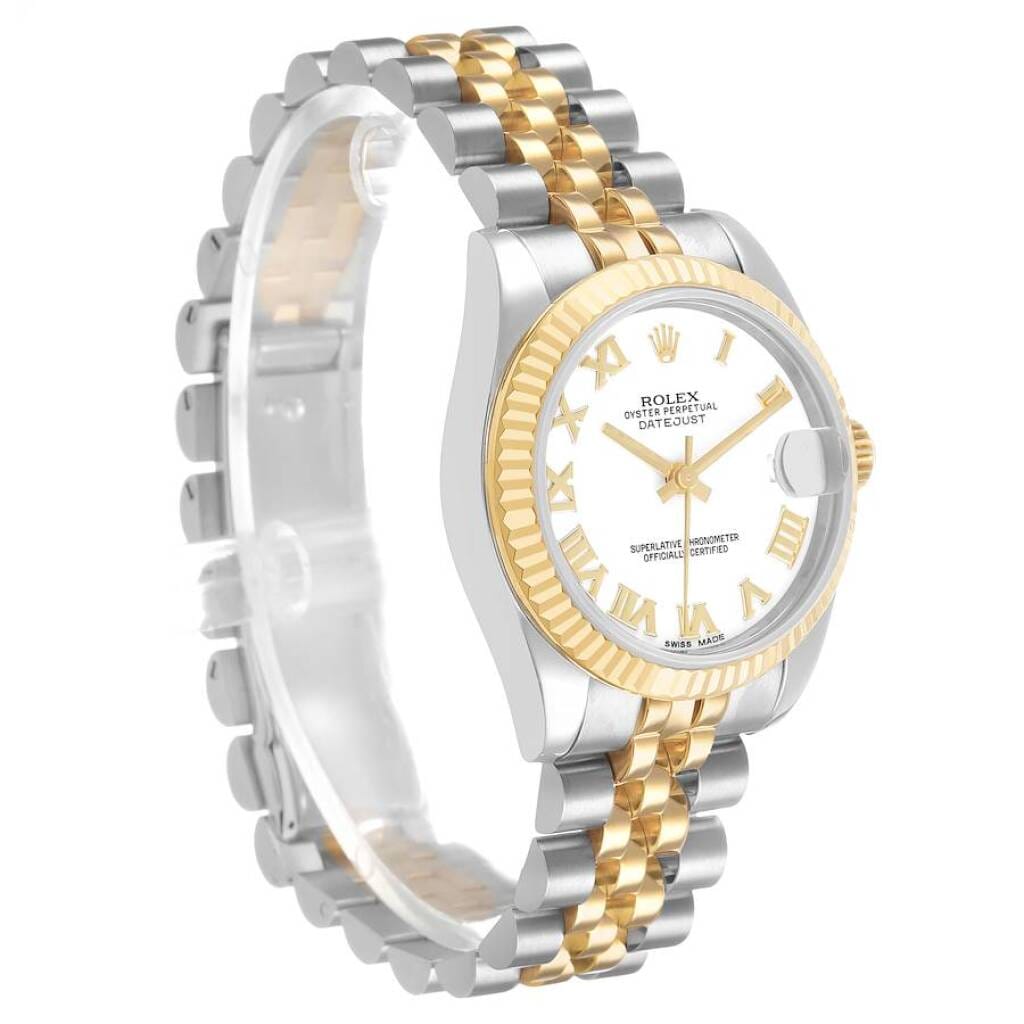Datejust (Reference 178273). A 31mm yellow gold stainless steel automatic wristwatch with date.