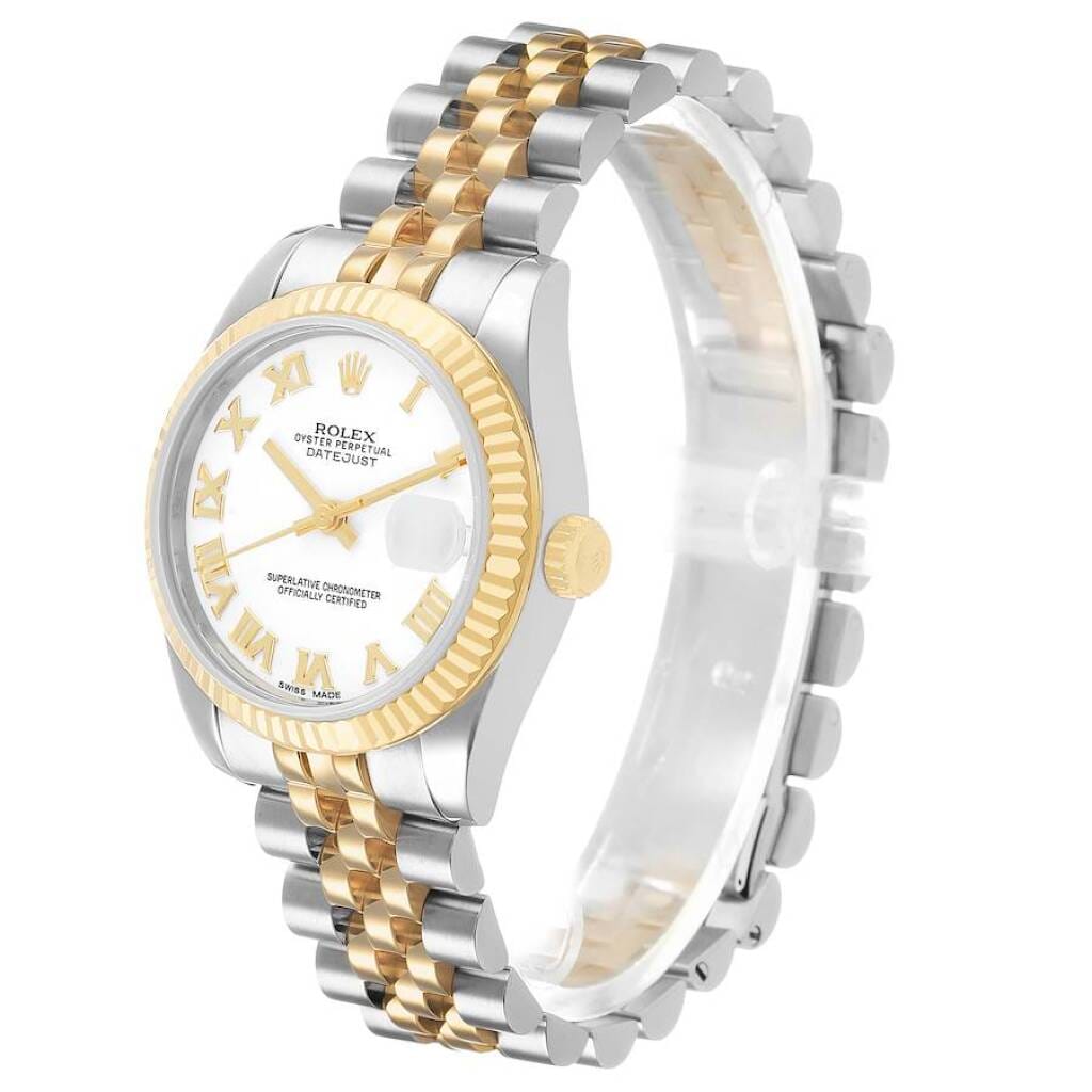 Datejust (Reference 178273). A 31mm yellow gold stainless steel automatic wristwatch with date.