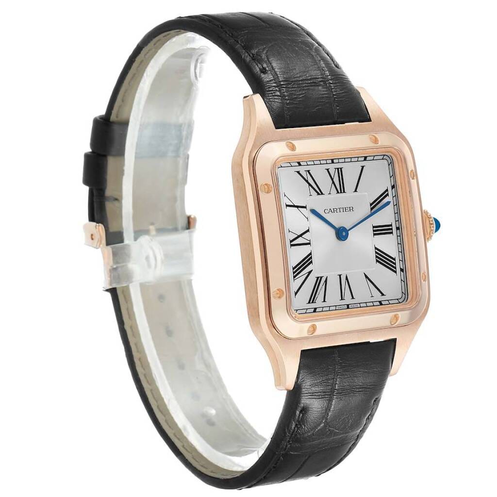 Santos Dumont Large (Reference WGSA0021). A 43.5mm rose gold quartz wristwatch. 2021