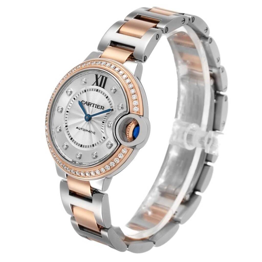 Ballon Bleu (Reference W3BB0023). A 33mm rose gold stainless steel diamond-set automatic wristwatch. Circa 2023