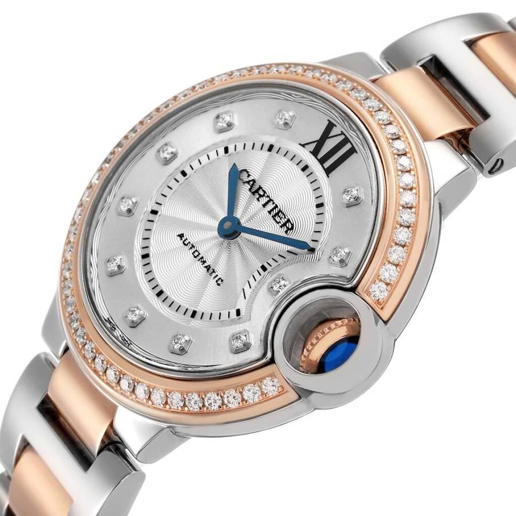 Ballon Bleu (Reference W3BB0023). A 33mm rose gold stainless steel diamond-set automatic wristwatch. Circa 2023