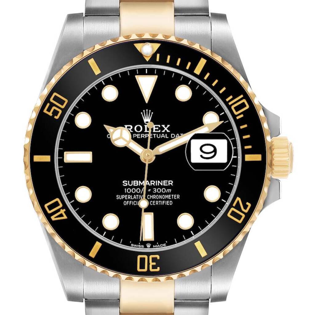 Submariner (Reference 126613LN). A 41mm yellow gold stainless steel automatic wristwatch with date. 2021