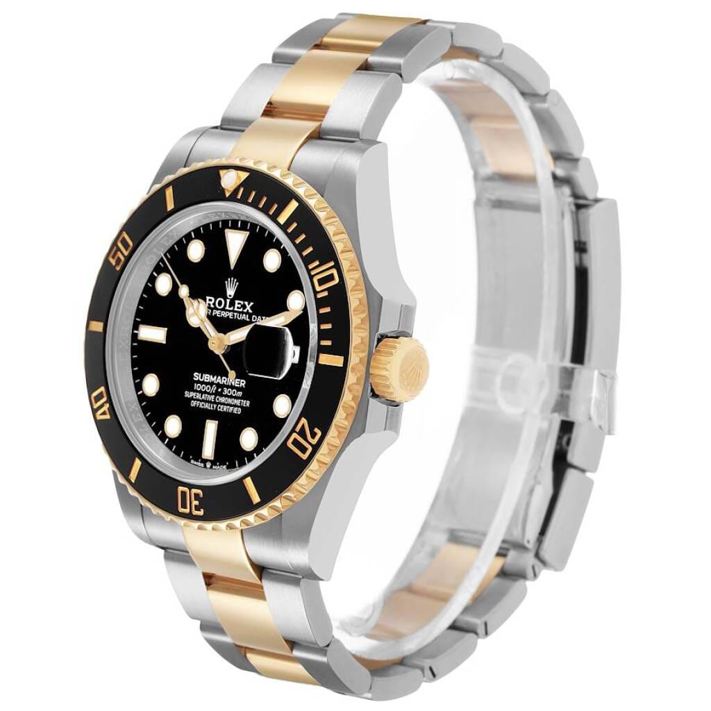 Submariner (Reference 126613LN). A 41mm yellow gold stainless steel automatic wristwatch with date. 2021