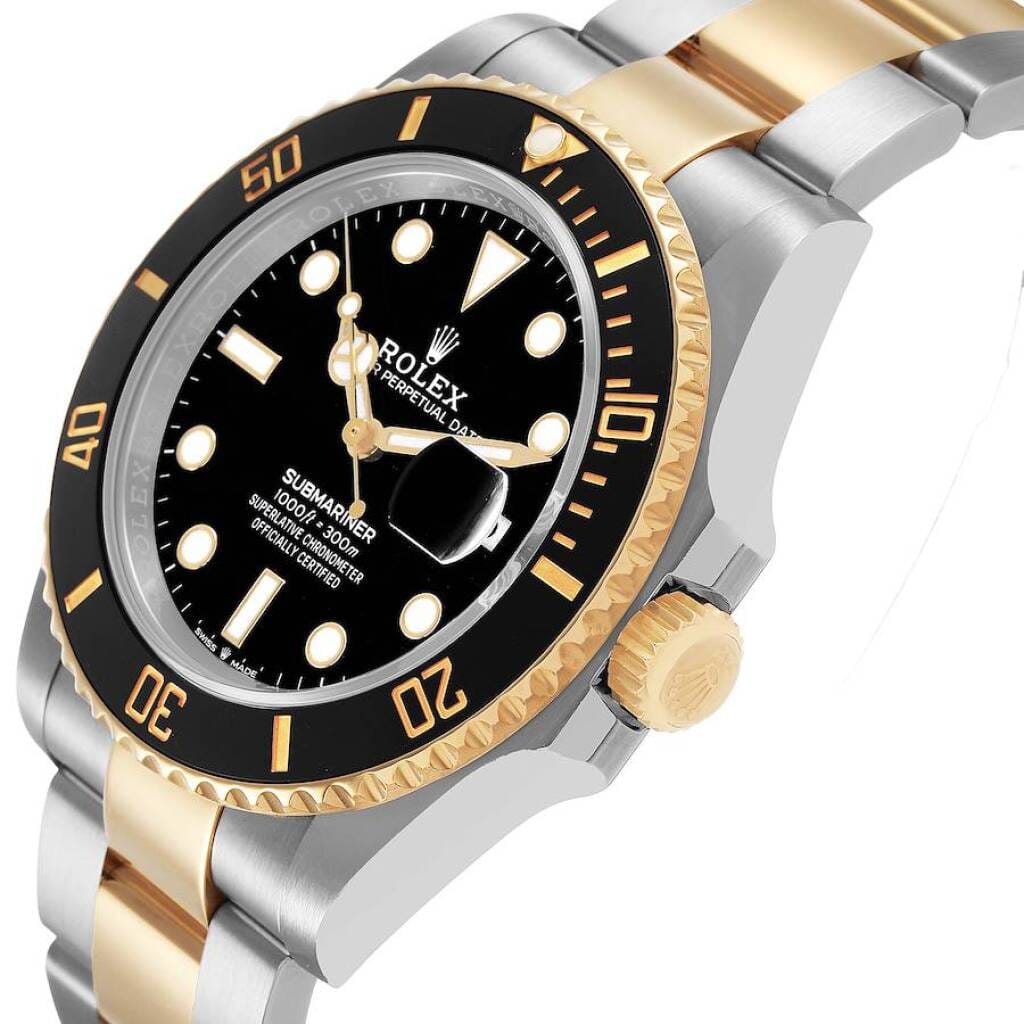 Submariner (Reference 126613LN). A 41mm yellow gold stainless steel automatic wristwatch with date. 2021